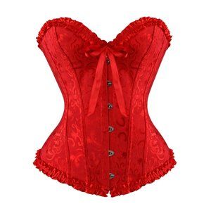 Women Satin Lace Sexy Bustier Push Up Corset